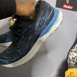 ASICS Men's Black and Blue Athletic Shoes